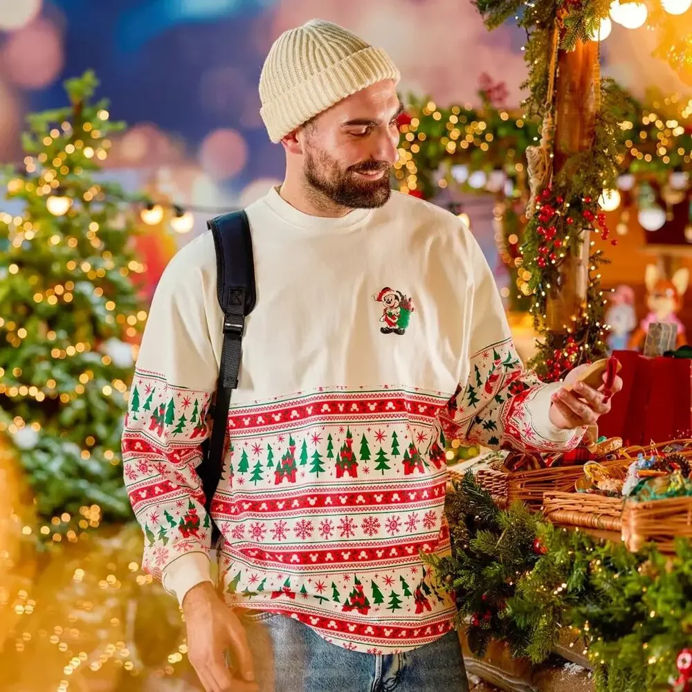 Santa Mickey Mouse ''Merry Christmas'' Fair Isle Spirit Jersey for Adults Medium